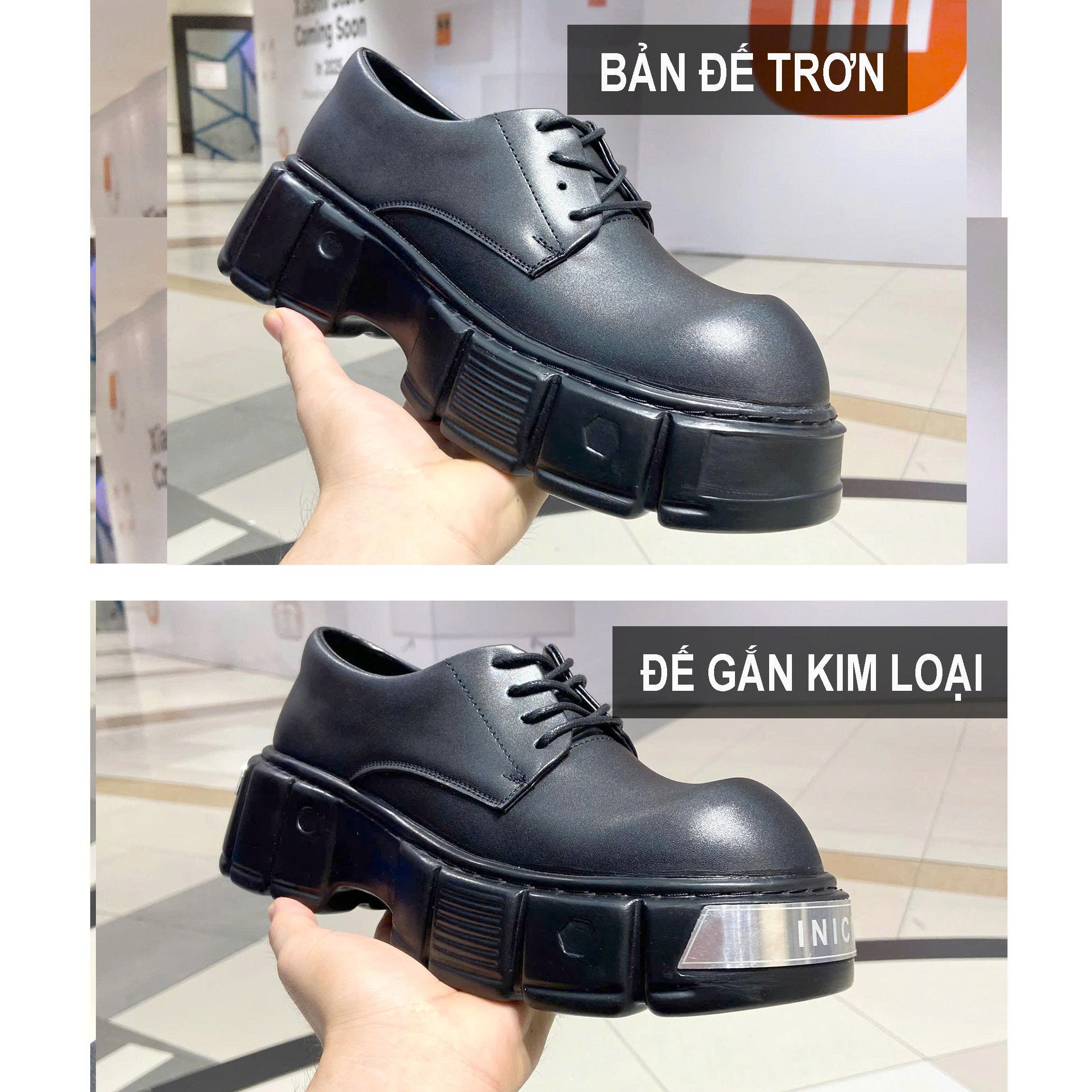 Giày Derby nam nữ Inichi G1332- G1333 đế Chunky thời trang