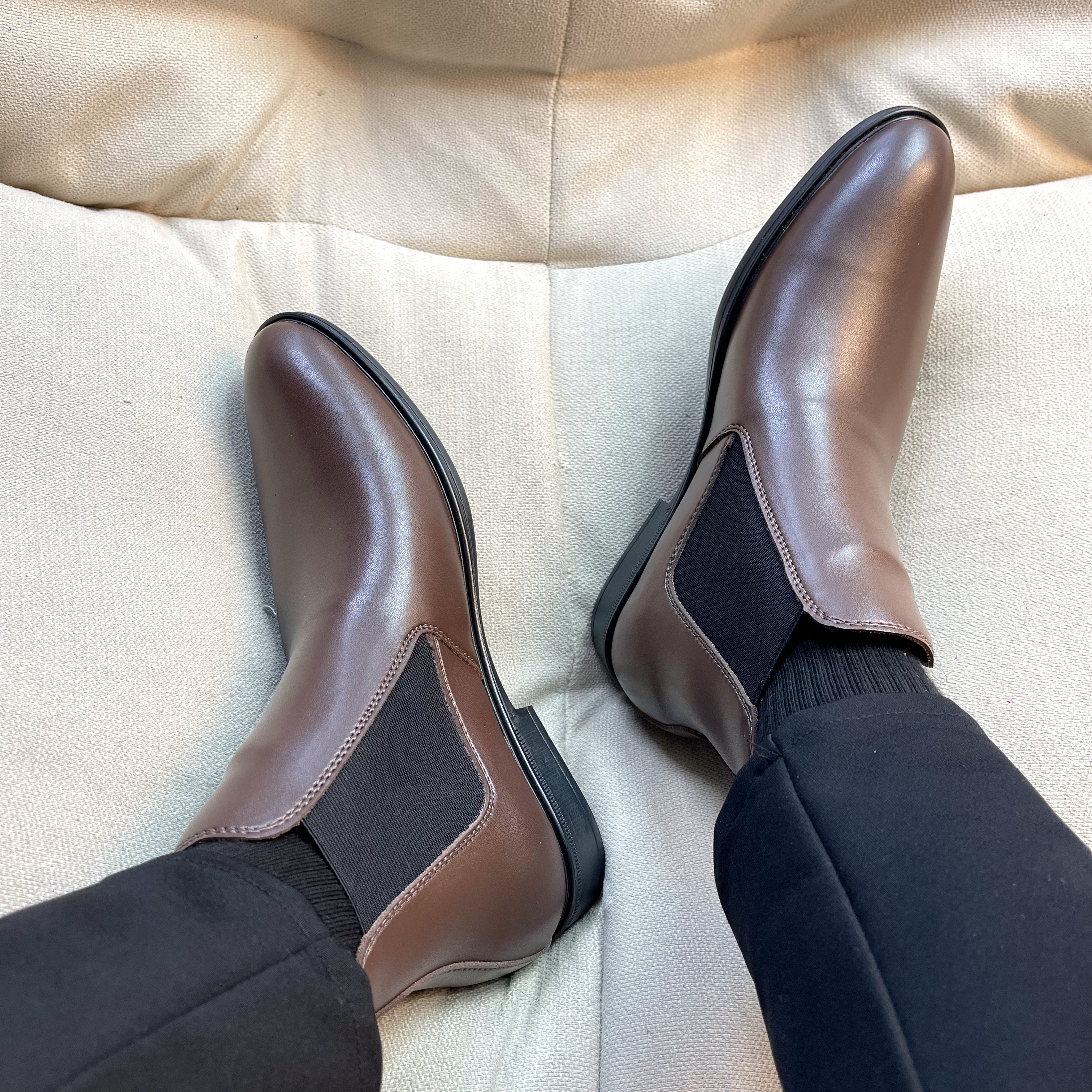 Giày Chelsea Boots may đế màu nâu g1293