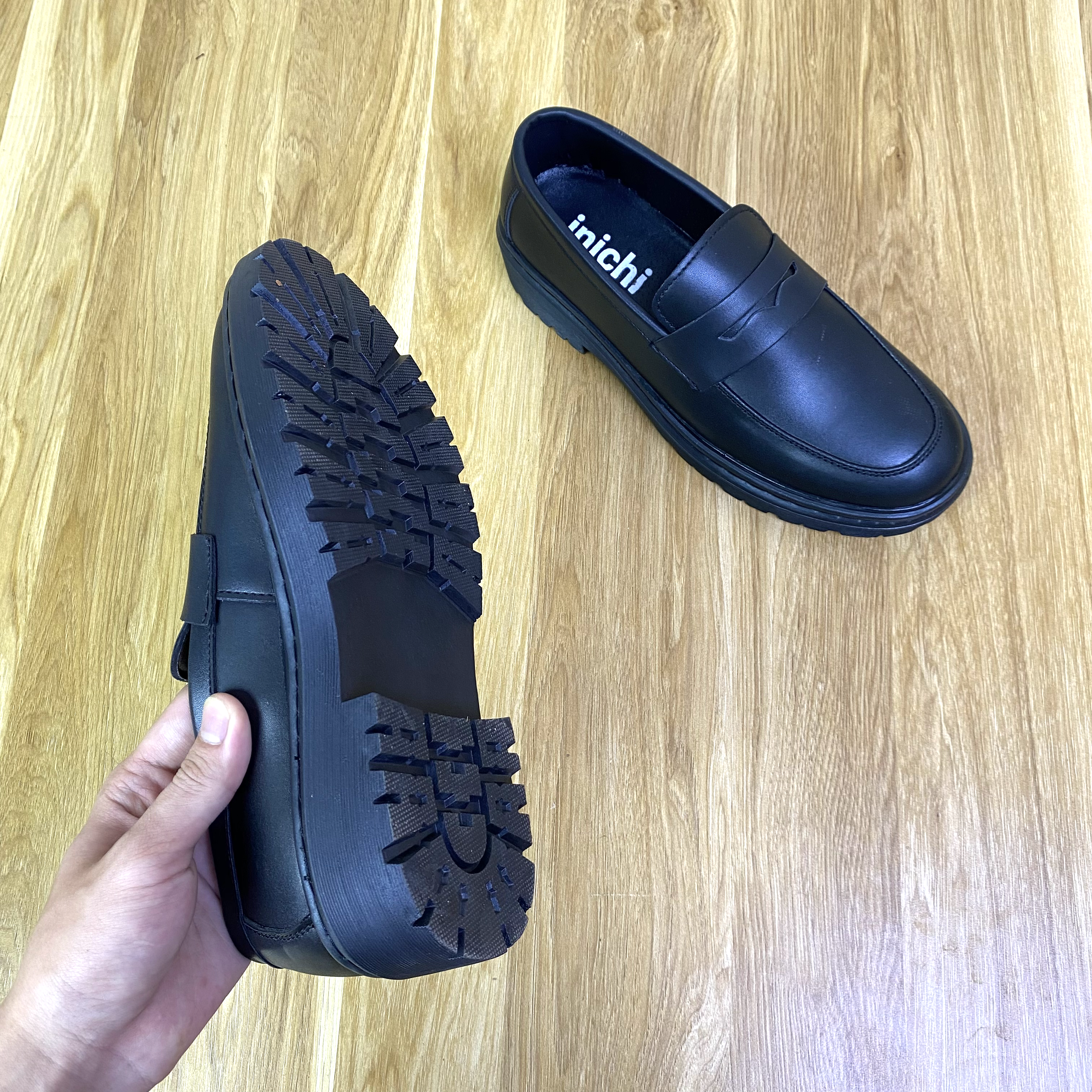 Giày PENNY LOAFER full đen INICHI G1094