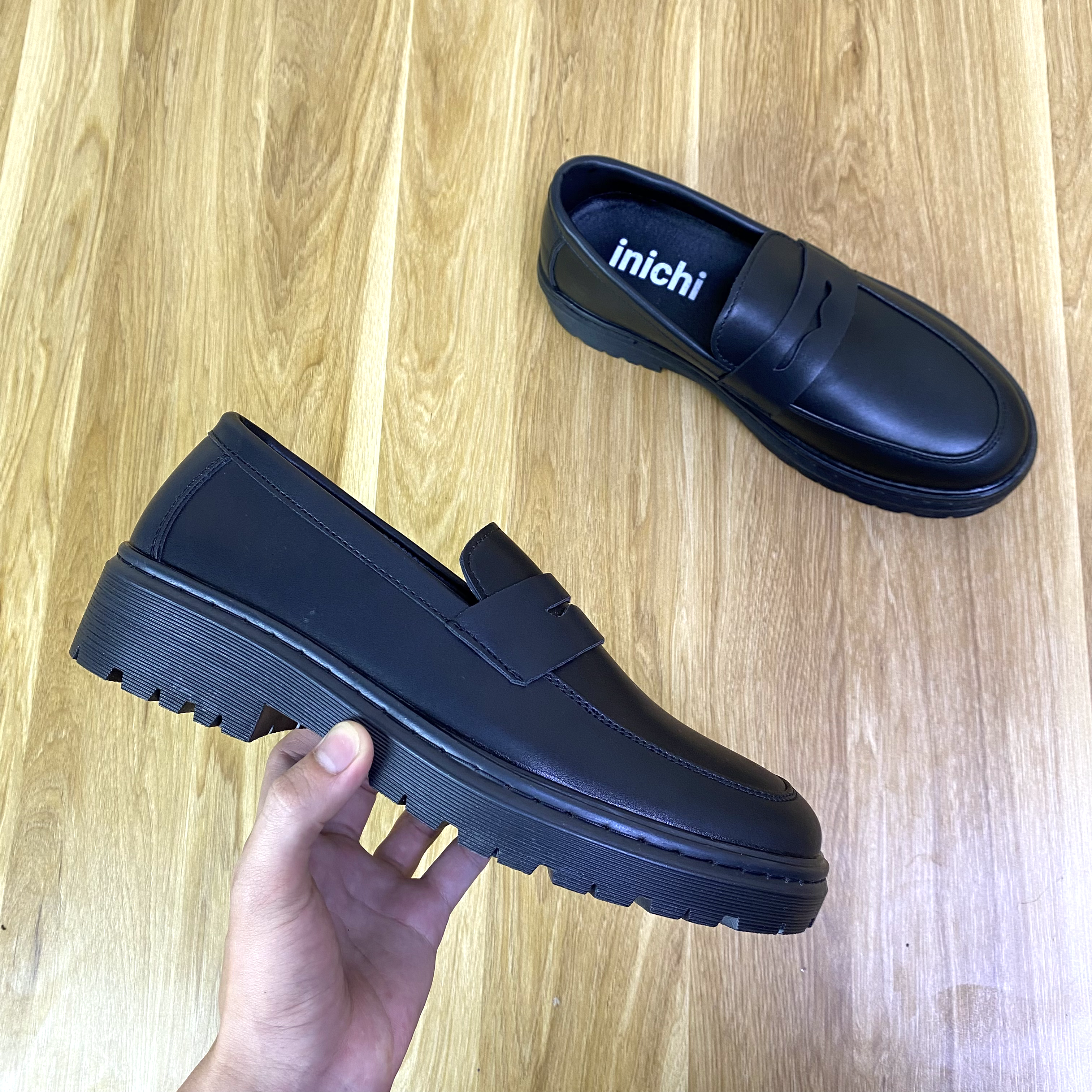 Giày PENNY LOAFER full đen INICHI G1094