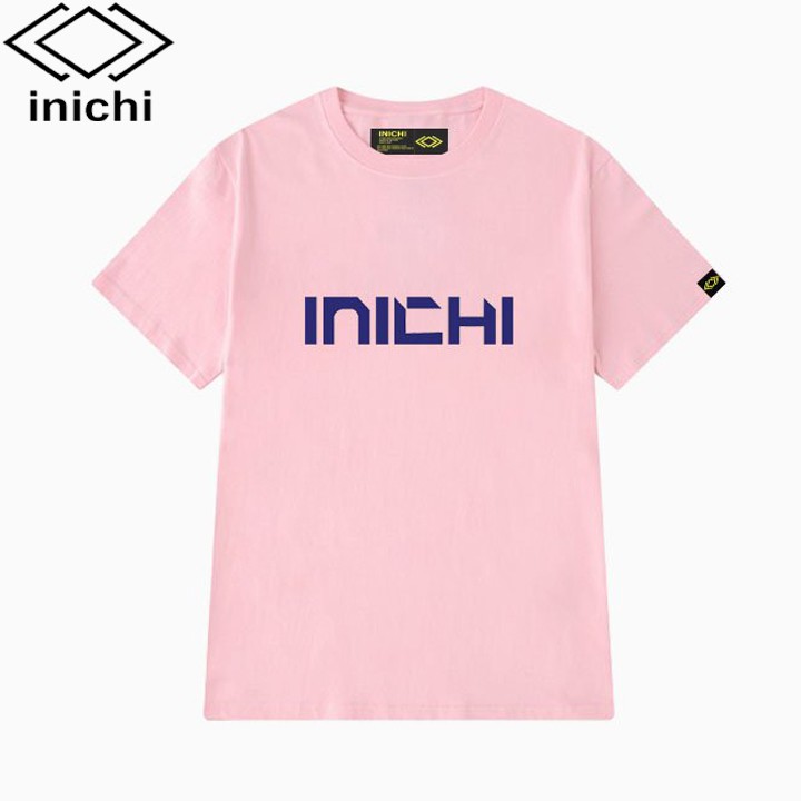 ÁO THUN UNISEX IN CHỮ INICHI PHONG CÁCH ĐƠN GIẢN 4 MÀU I23: Màu hồng S