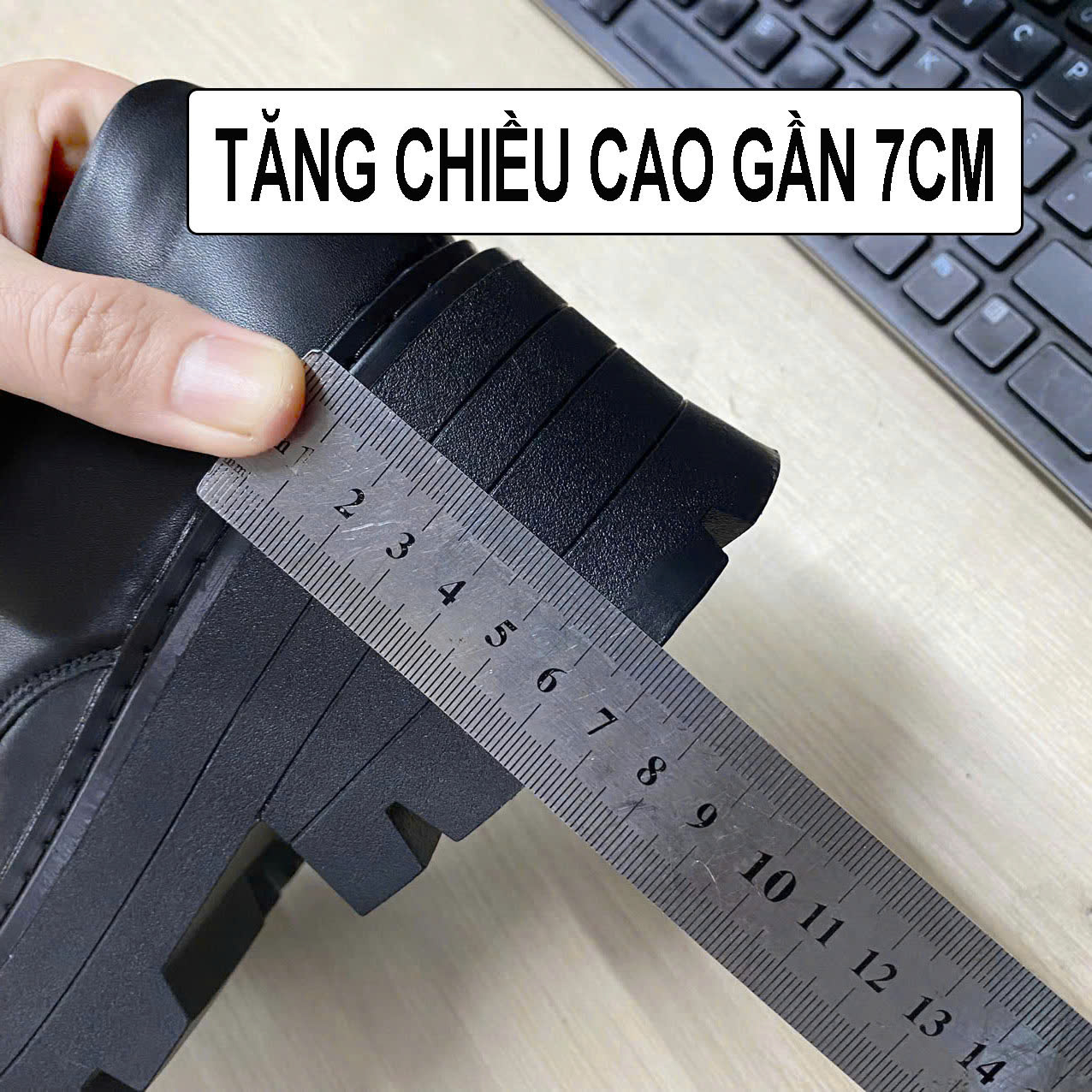 Giày Chunky Derby Inichi G1318 đế cao 7cm có may đế